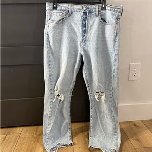 Levis Premium Jeans Womens Size 32x26 Light Stone Wash Wedgie Straight Fit